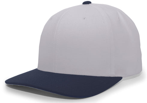 Pacific Headwear Pro-Wool Hook-And-Loop Adjustable Cap (705W), Color 'SilverNavy'